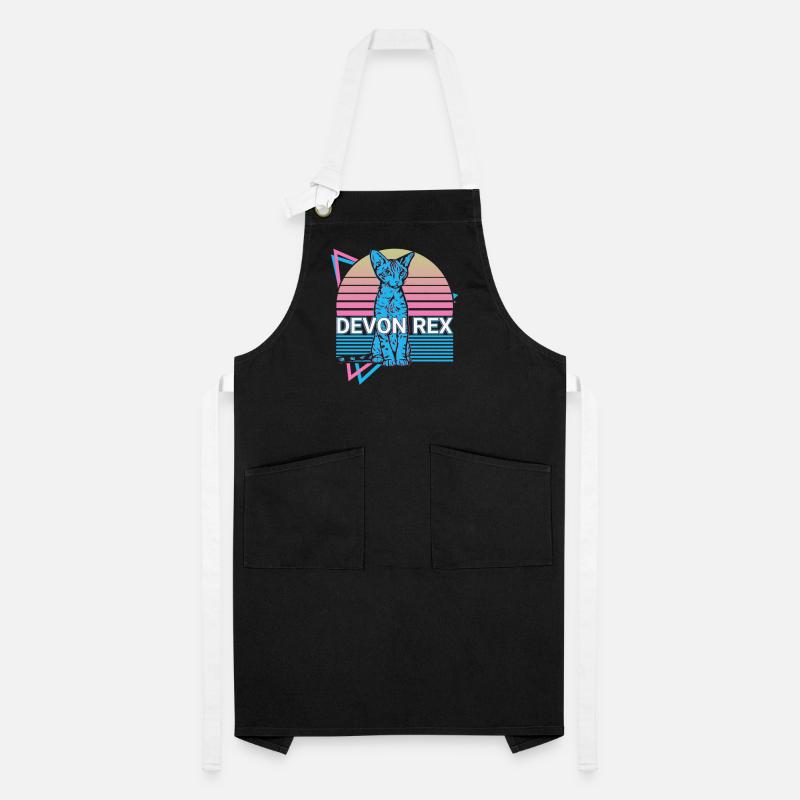 Devon Rex Cat Retro Artisan Apron