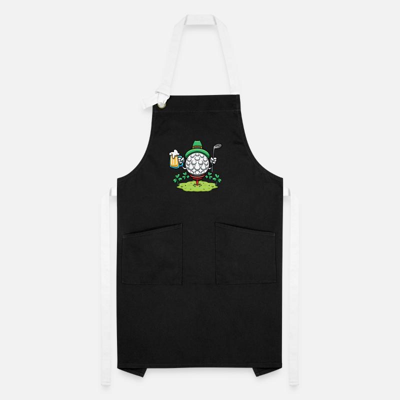 Golf Player Shamrock Golf St Patricks Day Golf Artisan Apron