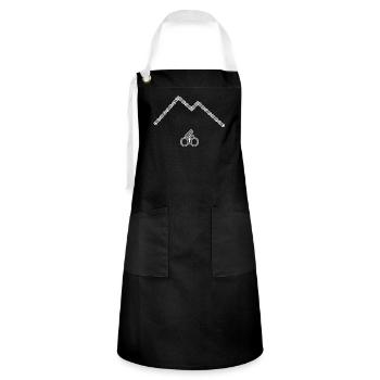 simple bicycle motif Mountain bicycle Sport - Artisan Apron - black/white - Front - Zoe (177cm)
