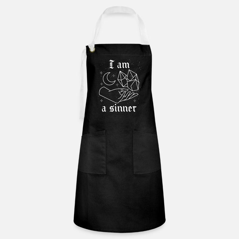 Occult Goth Gothic Punk Grunge - Artisan Apron - black/white