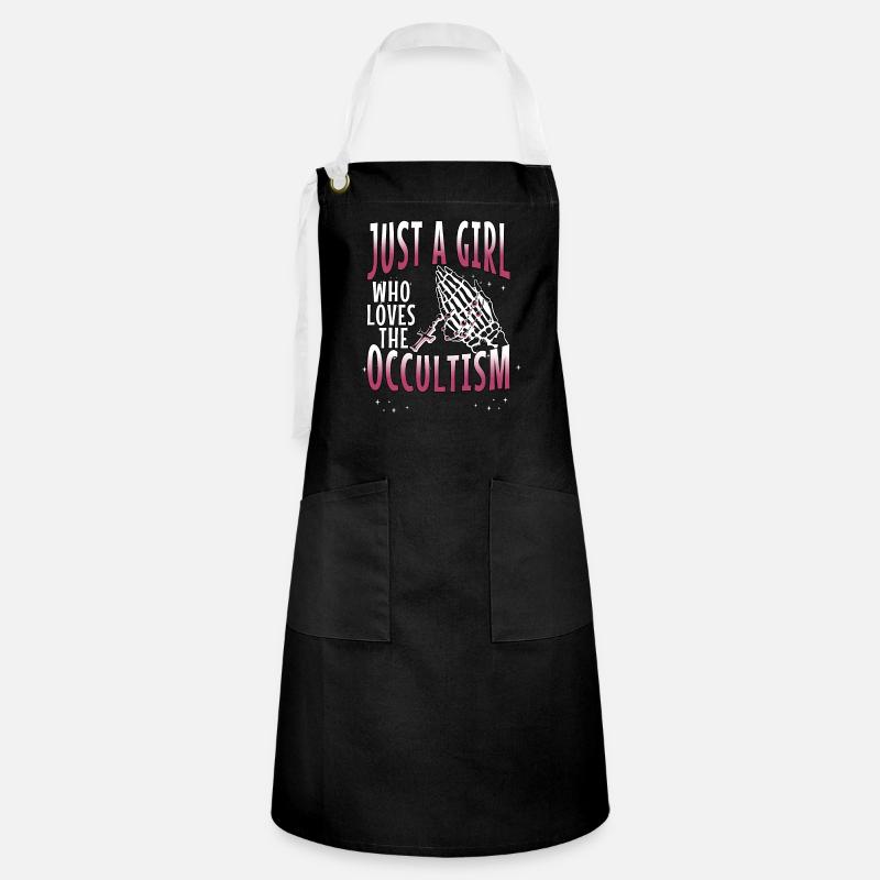 Occult Goth Gothic Punk Grunge - Artisan Apron - black/white