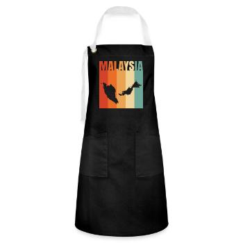 Malaisie - Tablier contrasté - noir/blanc - Devant - Zoe (177cm)