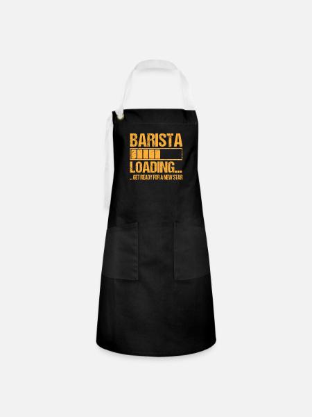 Barista loading Barista Ausbildung - Kontrastschürze - Schwarz/Weiß