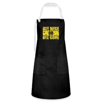 Bee Mine Funny Honey Farming Humor For A - Artisan Apron - black/white - Front - Zoe (177cm)