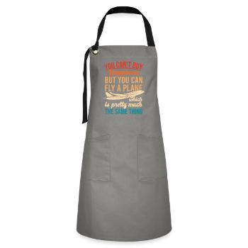 Airline Pilot Captain - Artisan Apron - grey/black - Front - Zoe (177cm)