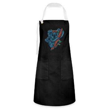 Koala Bear Animal Gift Zoo Sleeping Marsupial - Artisan Apron - black/white - Front - Zoe (177cm)