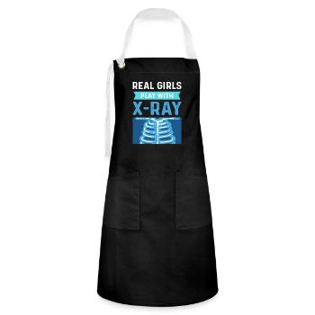 Real girls playing with X-rays. - Artisan Apron - black/white - Front - Zoe (177cm)