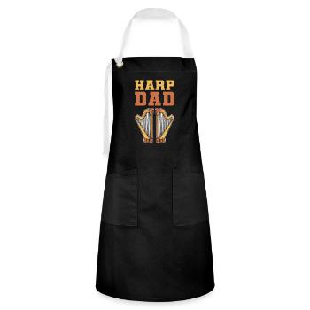 Harp Dad. Harfenist Dad. Harfenspieler - Kontrastschürze - Schwarz/Weiß - Vorne - Zoe (177cm)
