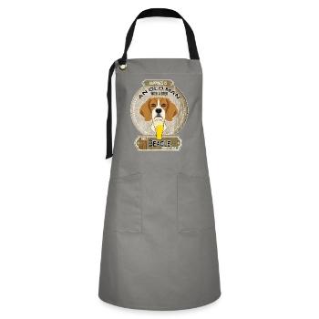 Beagle Papa Amateur de bière - Tablier contrasté - gris/noir - Devant - Zoe (177cm)