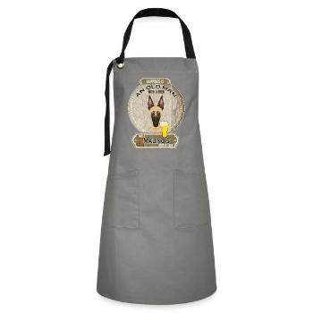 Malinois Papa Amateur de Bière Mechelaar - Tablier contrasté - gris/noir - Devant - Zoe (177cm)