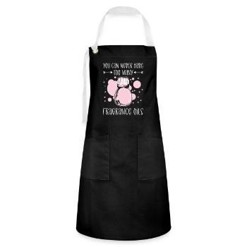 You can never have too many fragrance oils. - Artisan Apron - black/white - Front - Zoe (177cm)