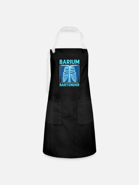 Barium Bartender. Radiographer Radiologist - Kontrastschürze - Schwarz/Weiß