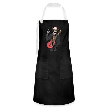 Downtown Girl Aesthetic Skeleton Rock Band - Tablier contrasté - noir/blanc - Devant - Zoe (177cm)