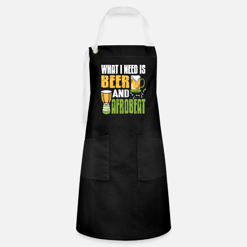 What is needed is beer and Afrobeat - Artisan Apron - black/white