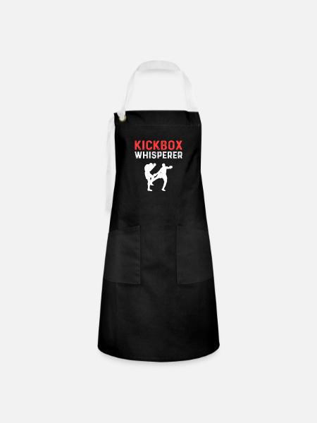 Kickbox-flüsterer. Für Kickboxer. Kickboxen - Kontrastschürze - Schwarz/Weiß