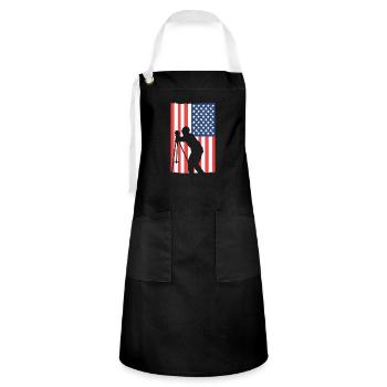 Arpenteur patriotique. Usa-vermessung. - Tablier contrasté - noir/blanc - Devant - Zoe (177cm)