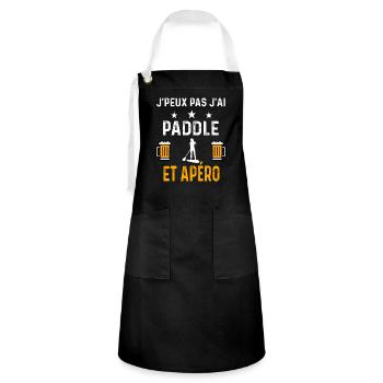 je peux pas j'ai paddle femme et apéro paddle - Tablier contrasté - noir/blanc - Devant - Zoe (177cm)