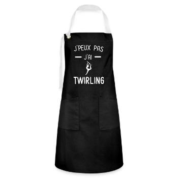 je peux pas j'ai twirling femme - Tablier contrasté - noir/blanc - Devant - Zoe (177cm)