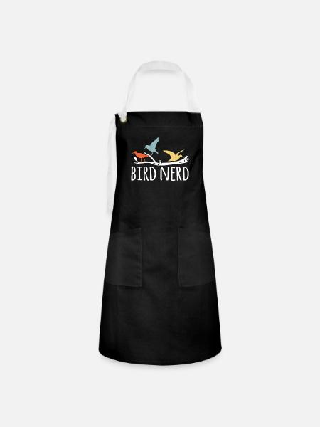 Bird Nerd Shirt Geschenk - Kontrastschürze - Schwarz/Weiß