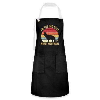 Policeman Police Dog Vintage - Artisan Apron - black/white - Front - Zoe (177cm)
