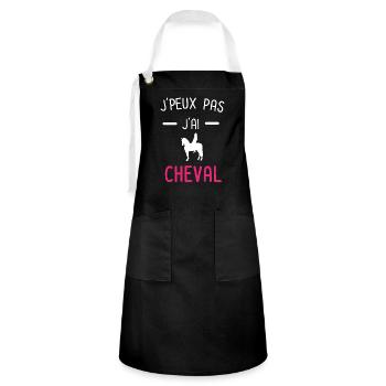 je peux pas j'ai cheval rose - Tablier contrasté - noir/blanc - Devant - Zoe (177cm)