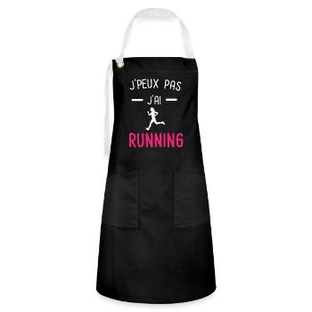 je peux pas j'ai running rose - Tablier contrasté - noir/blanc - Devant - Zoe (177cm)