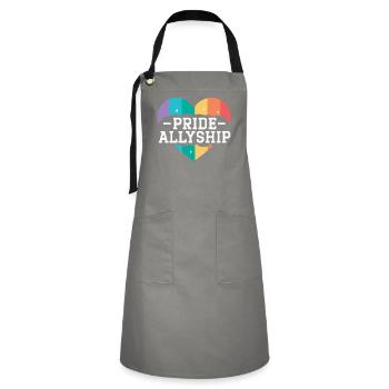Mois de l’alliance de la fierté Partisan LGBTQ des droits des homosexuels - Tablier contrasté - gris/noir - Devant - Zoe (177cm)