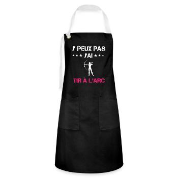 je peux pas j'ai tir à l'arc cadeau rose - Tablier contrasté - noir/blanc - Devant - Zoe (177cm)