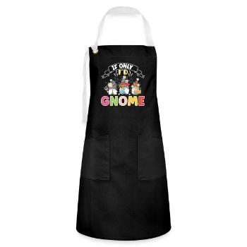 Garden Gnomes Gnome Lover Funny Gnome Gardening - Artisan Apron - black/white - Front - Zoe (177cm)
