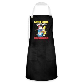 Garden Gnomes Gnome Lover Funny Gnome Gardening - Artisan Apron - black/white - Front - Zoe (177cm)