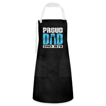 Proud Dad Since 1978 - Artisan Apron - black/white - Front - Zoe (177cm)