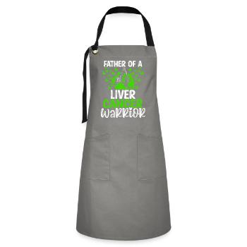 Sensibilisation au cancer du foie Papa Fête des pères Papa - Tablier contrasté - gris/noir - Devant - Zoe (177cm)