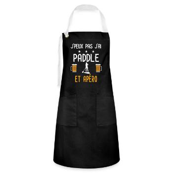 je peux pas j'ai paddle femme apéro - Tablier contrasté - noir/blanc - Devant - Zoe (177cm)