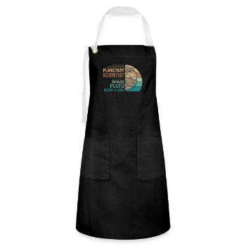 Vintage Planetary Science Astronomy For A Planet - Artisan Apron - black/white - Front - Zoe (177cm)