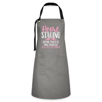 Home Staging Last Minute Decorating Home Stager - Kontrastschürze - Grau/Schwarz - Vorne - Zoe (177cm)