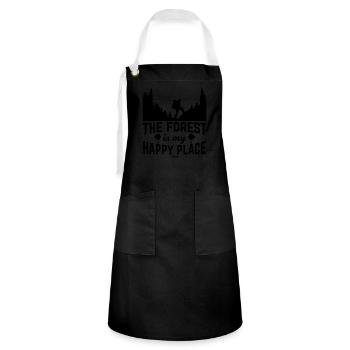 Forest Nature Camping Mountains - Artisan Apron - black/white - Front - Zoe (177cm)