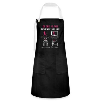 baseball temps libre cadeau batteuse femme - Tablier contrasté - noir/blanc - Devant - Zoe (177cm)