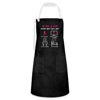 running temps libre cadeau coureuse femme - Tablier contrasté - noir/blanc - Devant - Zoe (177cm)