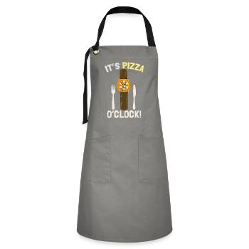 C’est Pizza O’Clock - Tablier contrasté - gris/noir - Devant - Zoe (177cm)