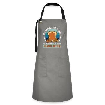 Erdnussbutter Peanut Butter - Kontrastschürze - Grau/Schwarz - Vorne - Zoe (177cm)
