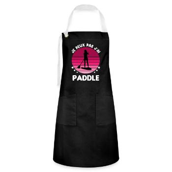 je peux pas j'ai paddle vintage femme - Tablier contrasté - noir/blanc - Devant - Zoe (177cm)
