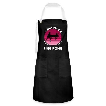 je peux pas j'ai ping pong vintage femme - Tablier contrasté - noir/blanc - Devant - Zoe (177cm)