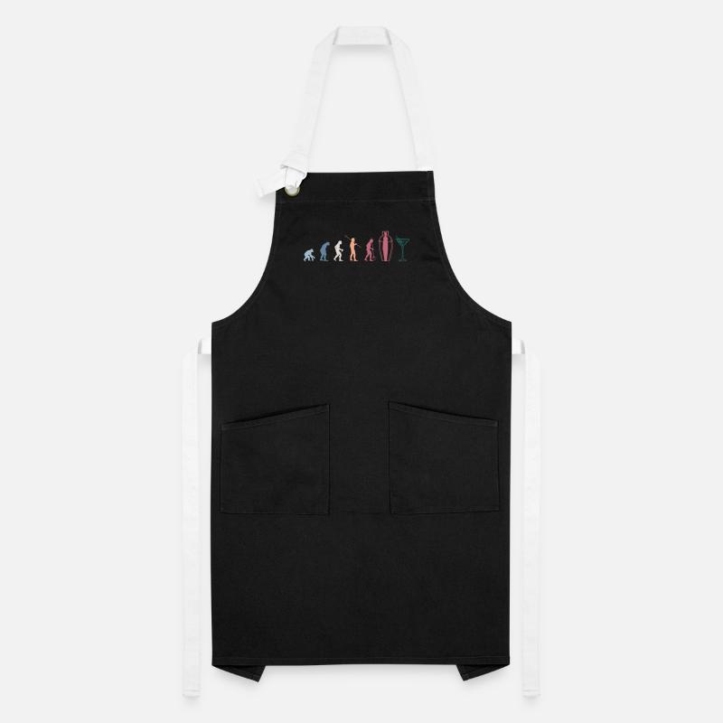 Evolution Bartender Bartender Shirt Cadeau Tablier contrasté
