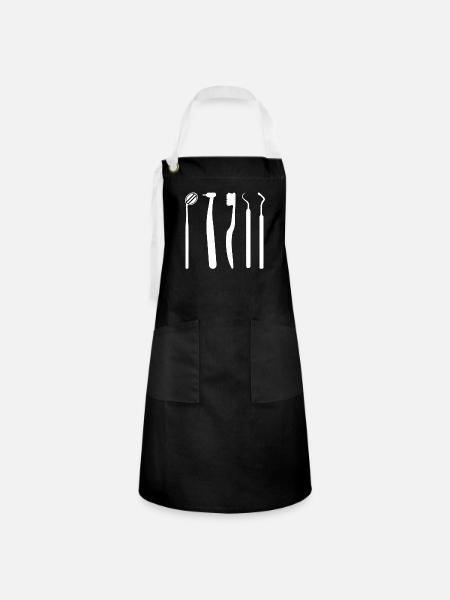 Zahnarzt Shirt Geschenk - Kontrastschürze - Schwarz/Weiß