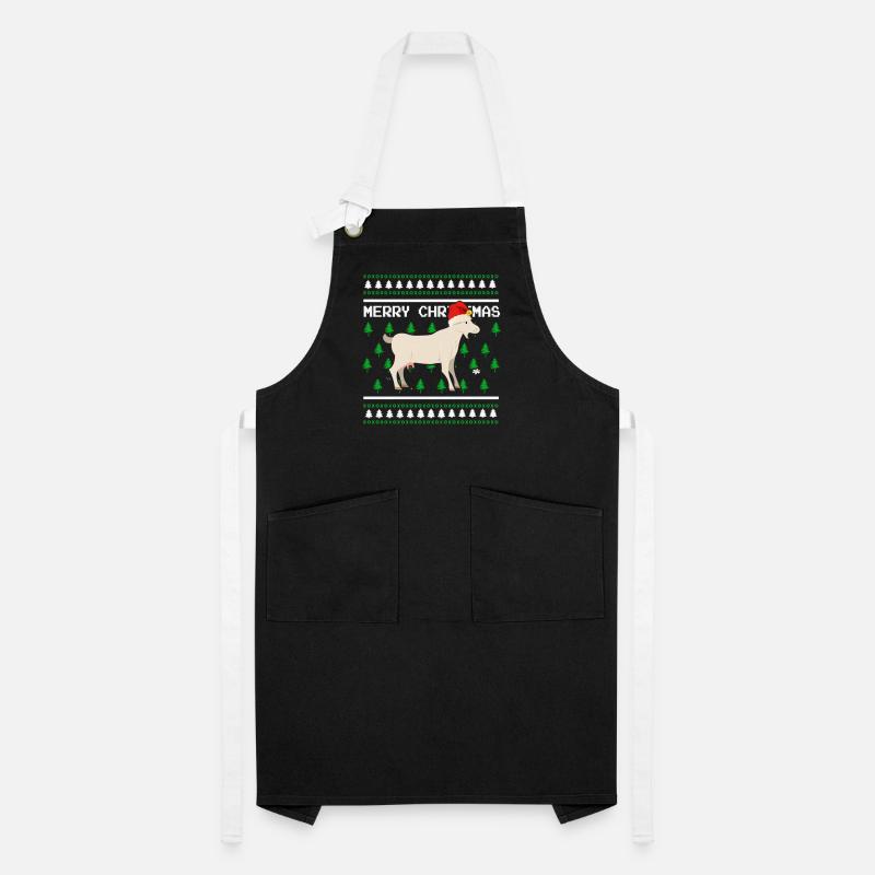 Moche pull de Noël Tshirt Chèvre de Noël Tablier contrasté