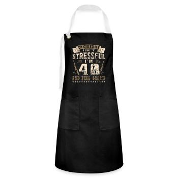 Taxidermie 40e anniversaire Taxidermiste - Tablier contrasté - noir/blanc - Devant - Zoe (177cm)