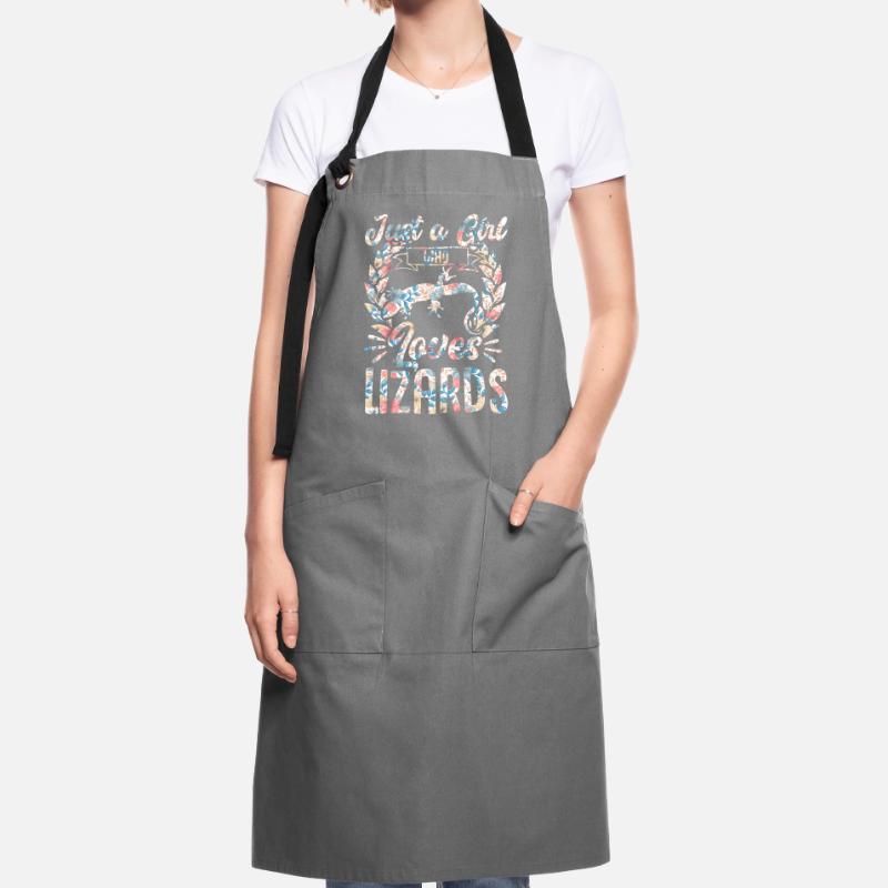 Nur ein Mädchen, das Eidechsen liebt Eidechsenlieb Kontrastschürze