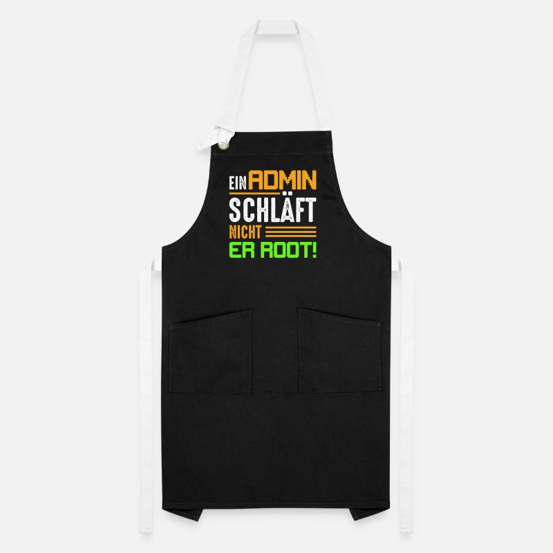 Ein Admin schläft nicht | Er Root! Programmierer I Kontrastschürze