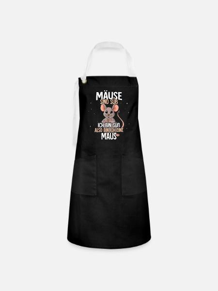 Mäuse Sind Süß Maus - Kontrastschürze - Schwarz/Weiß
