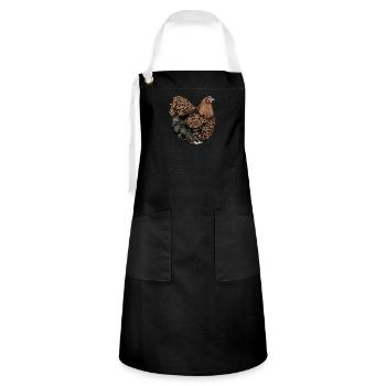 Brahma Chicken I Chicken Poultry Motif pour - Tablier contrasté - noir/blanc - Devant - Zoe (177cm)